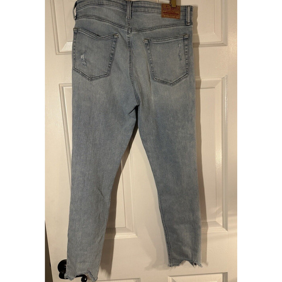 Lucky Brand Bridgette Woman SZ 8/29 Distressed Shark Bite Raw Hem Skinny Jeans - Picture 4 of 16